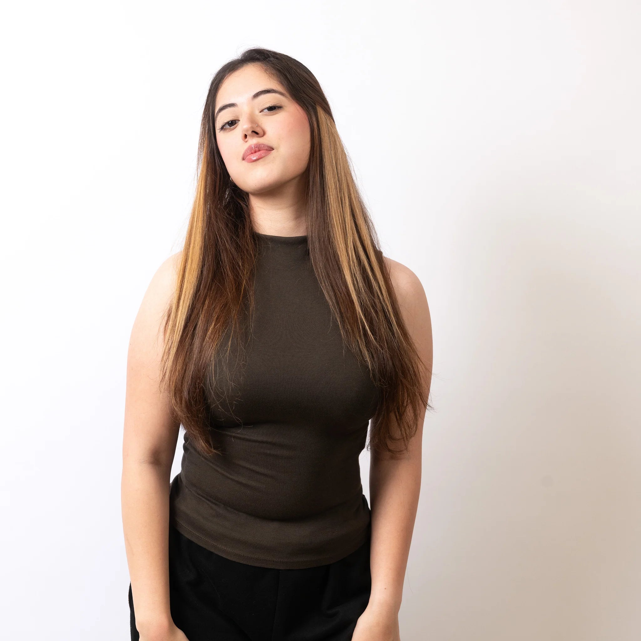 Honey Blonde Coloured Streaks