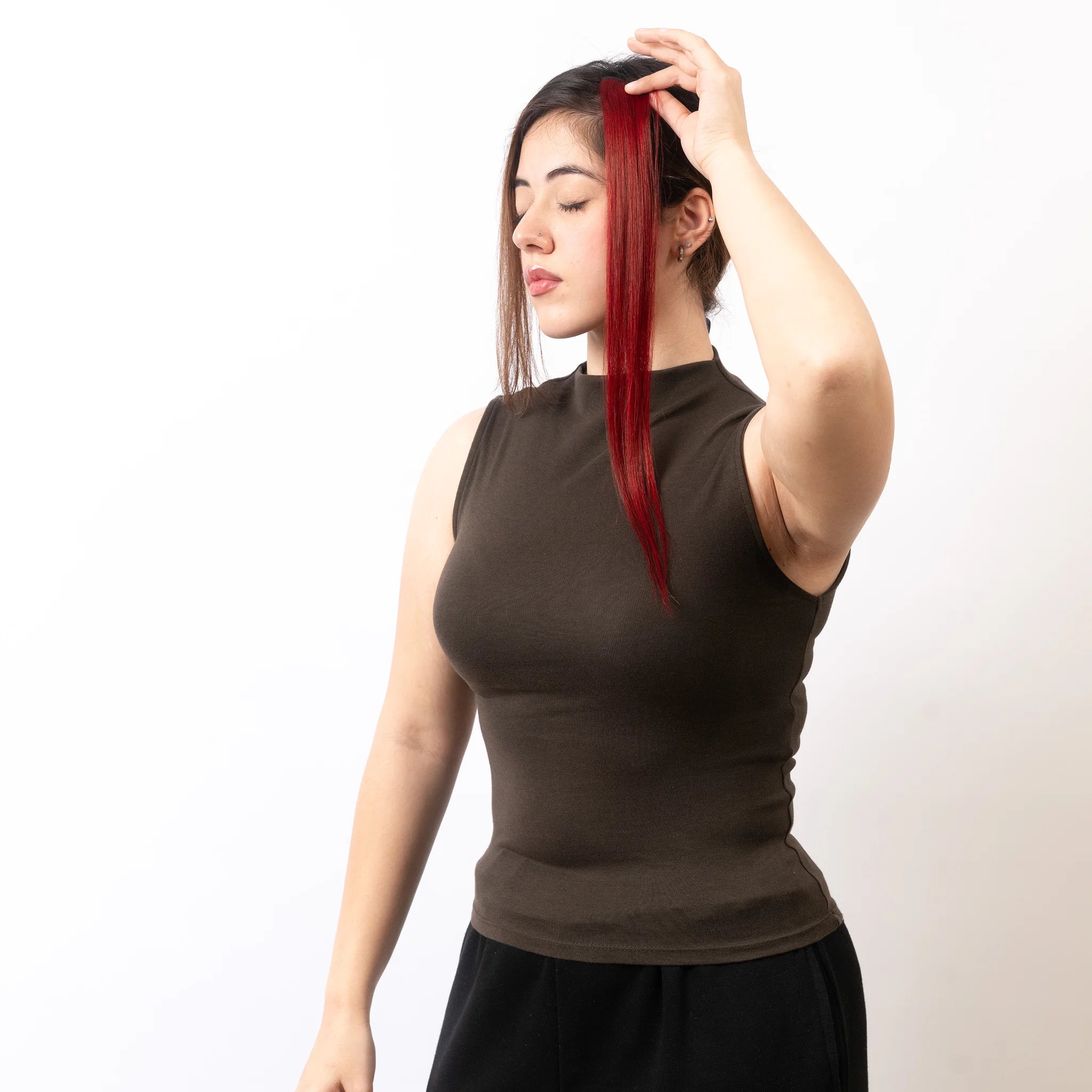 Burgundy Coloured Streaks