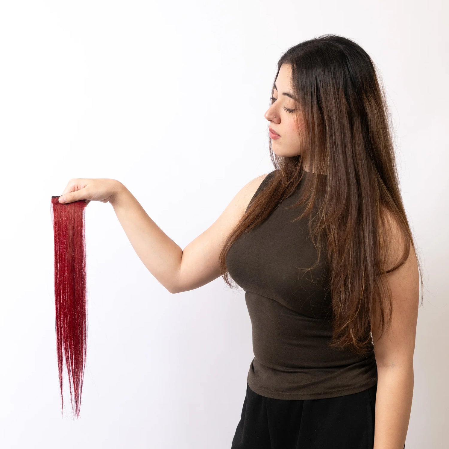 Burgundy Coloured Streaks